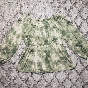 Girl's Tie Dye Peasant Top Medium